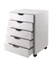 5 Drawers Chest Storage Dresser Cabinet with Removable Wheels