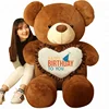 Chinese Happy Birthday Stuffed Plush Custom Personalized Giant Teddy Bear With Heart