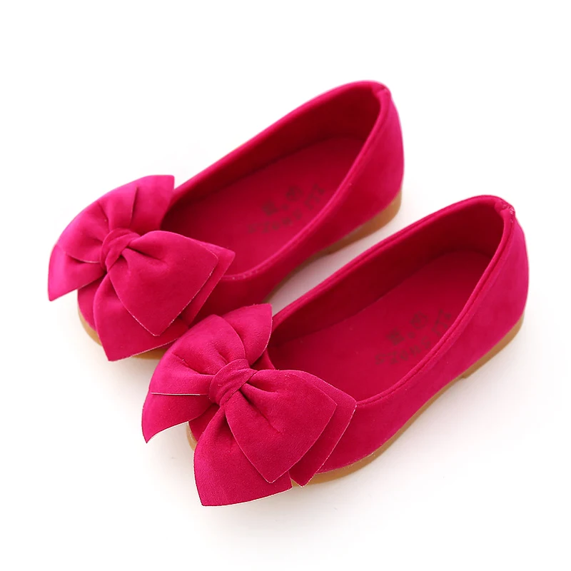 

New arrival hot selling kids bow princess shoes, Pink/rose/yellow