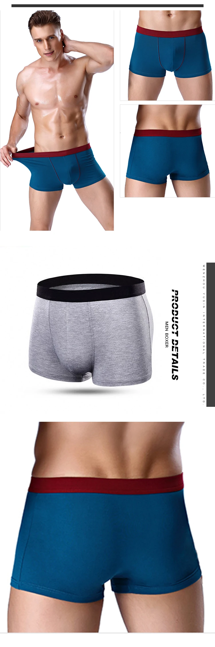 Custom 100% Cotton Underwear Men Classic Boxers Briefs For Men With ...