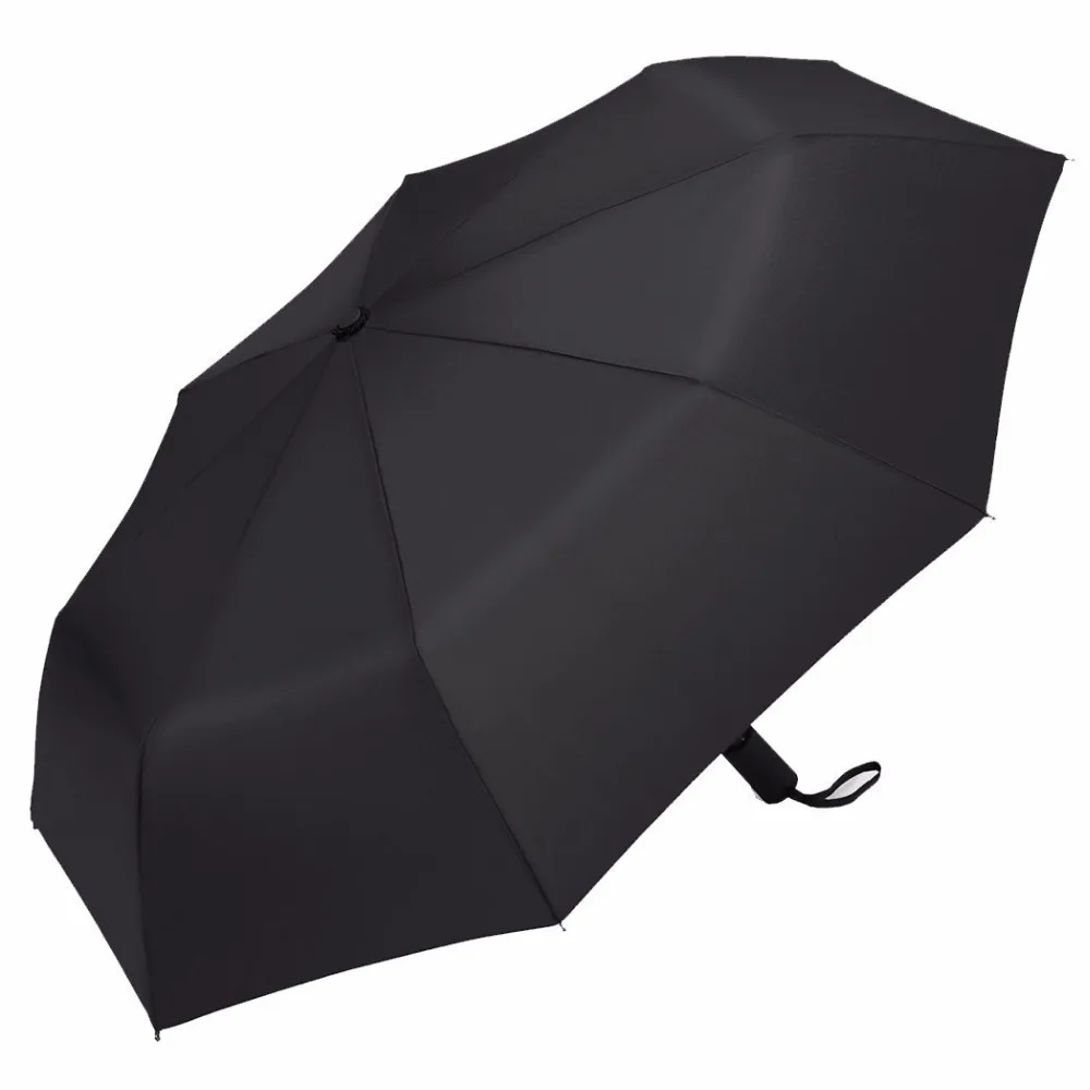 

Windproof Double Vented Umbrella Wind Resistant Strong Open Close Compact Folding Umbrella, Black umbrella