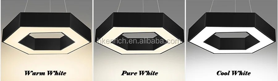 600mm/800mm/1000mm Solid Panel Hexagon LED Pendant Light with RGB Color