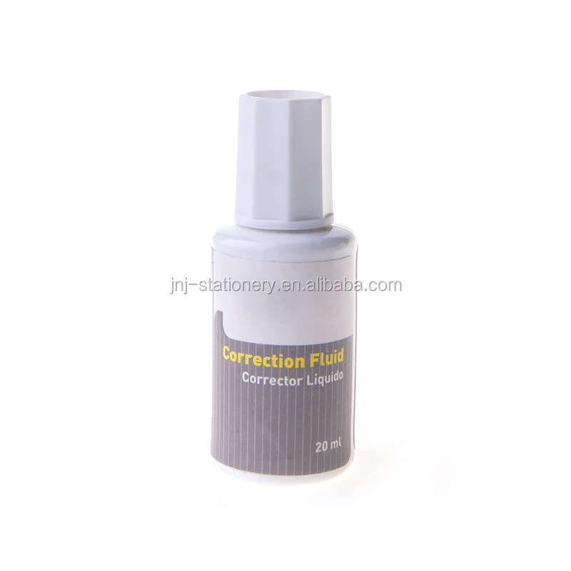 Wholesale 30ml White Colored Colored Correction Fluid With Brush Tip