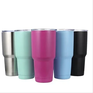 china suppliers wholesale double wall stainless steel vacuum insulated 30oz tumbler with closable lid spray paint customized