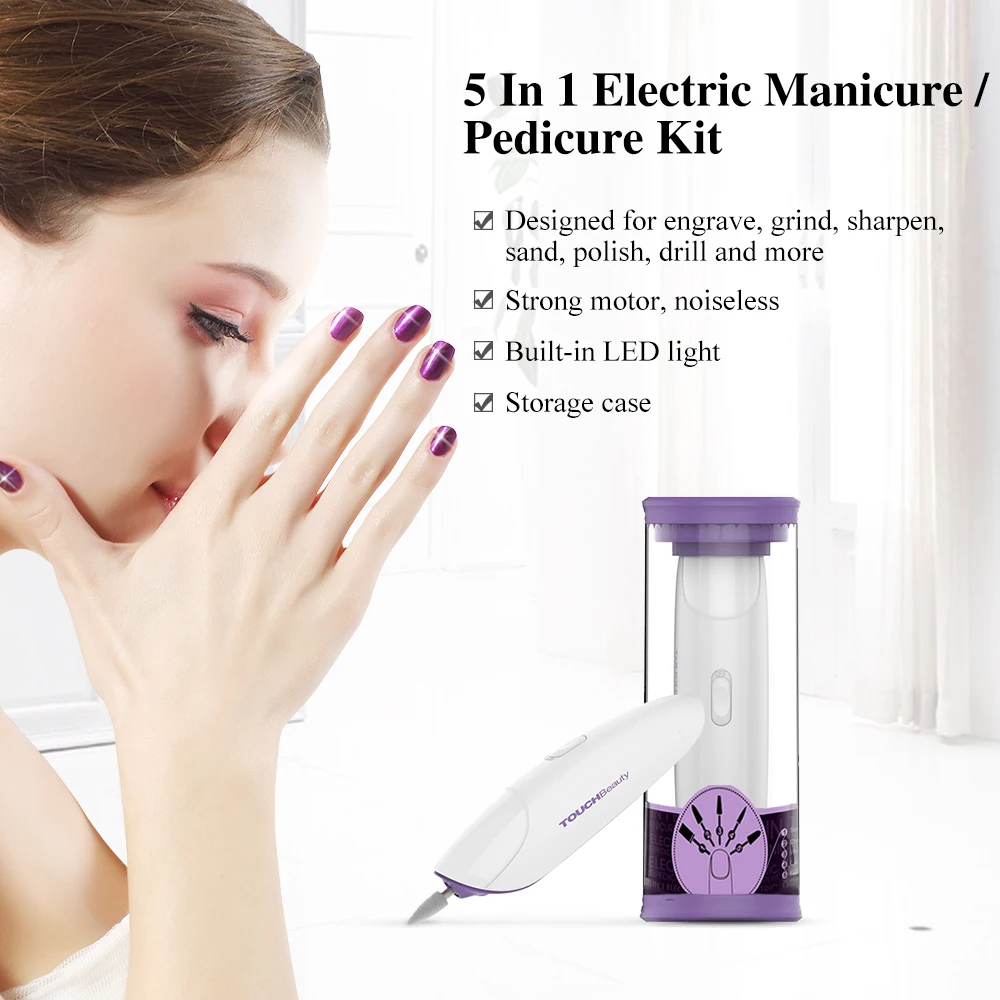 Source TOUCHBeauty 5 in 1 Manicure&Pedicure Set with LED Light