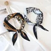 Hot Sell Fashion Women Small Leopard Print Silk Neck Kerchief Hair Band Scarf Polyester Square Print Kerchief For Ladies