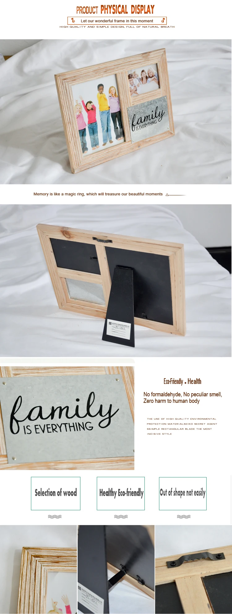 FSC&BSCI  decorative pine wall  mounted   supplies ornate  moulding  wooden picture frame set