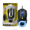 Stock low MOQ 2000dpi no driver no sound silent 5D optical USB PC wired mouse