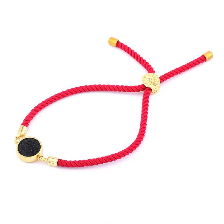 

Stars Forever Natural Druzy Stone Adjustable Connectors Charms red string bracelet for women, N/a