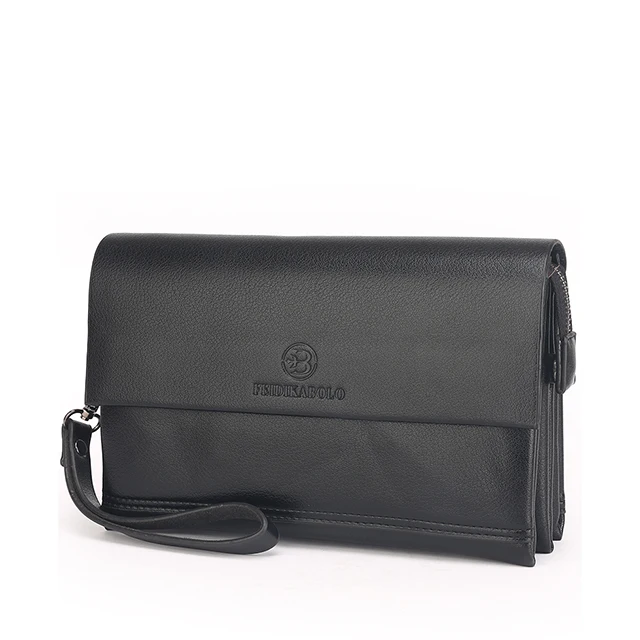 

Factory wholesale the new pu leather men 's business handbag wallet large - capacity cowhide hand bag high quality clutch bag, Black/brown