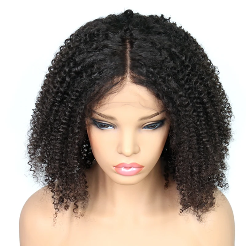 

Unprocessed 100% virgin Brazilian hair short afro kinky curly full lace wigs in stock wih cheap price, N/a