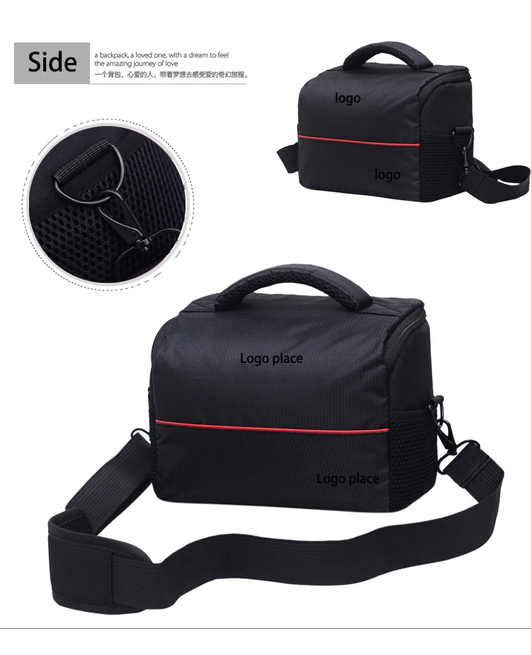 Accept custom Cheaper promotional nylon camera bag case 
