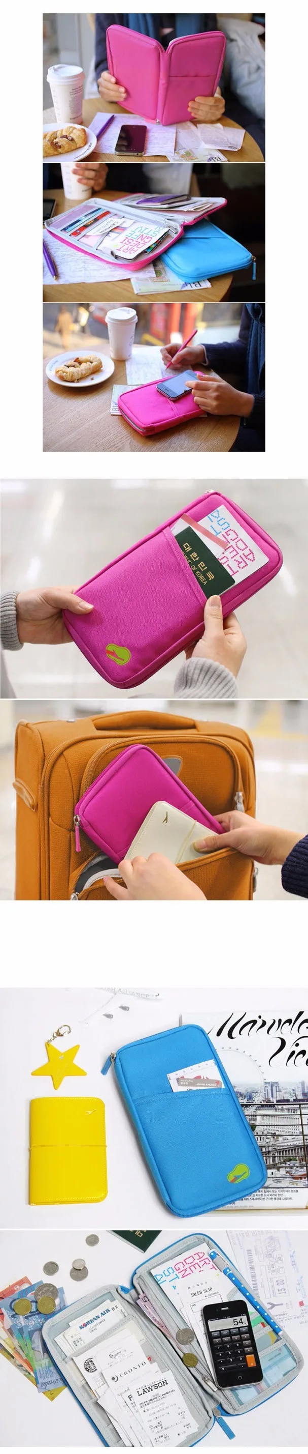 Travel Wallet & Family Passport Holder Blocking Document Organizer Case