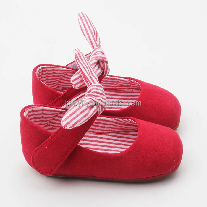 
Girls dance red faux soft leather baby shoes 