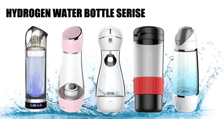 تصميم جديد شخصي المحمولة 800PPB أنيون زجاجة مياه الهيدروجين مع وظيفة المرطب