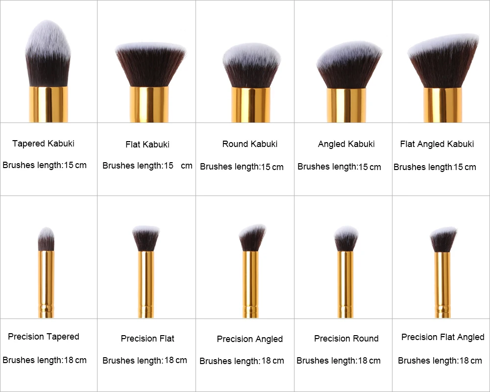 Barrel Cylinder Round 10 Piece Pieces Pcs 10pcs Makeup Brushes Brush Set