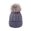 winter wool beanie cable hat with PomPom Simplicity knit acrylic women's and men's beanie hat