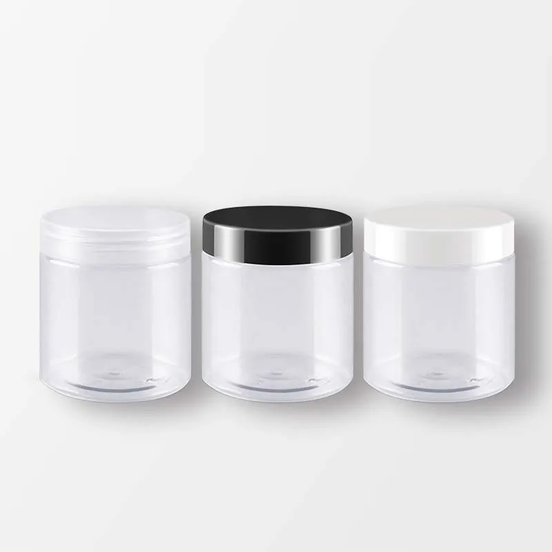 

Excellent quality 200g round fancy empty wide mouth pet plastic jars