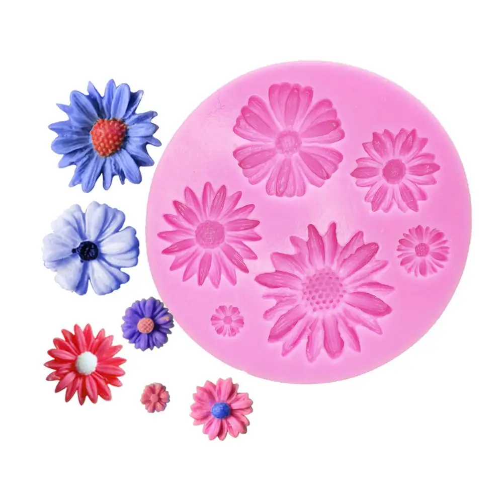 Chrysanthemum Daisy Sun Flower Cake Decoration tools Silicone Mold Chocolate Mold Diy Baking accessories
