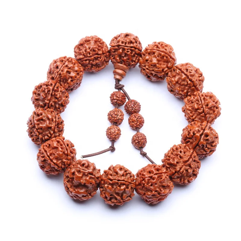 

Y0017 Natural Wood Rudraksha Mala Bracelet Men