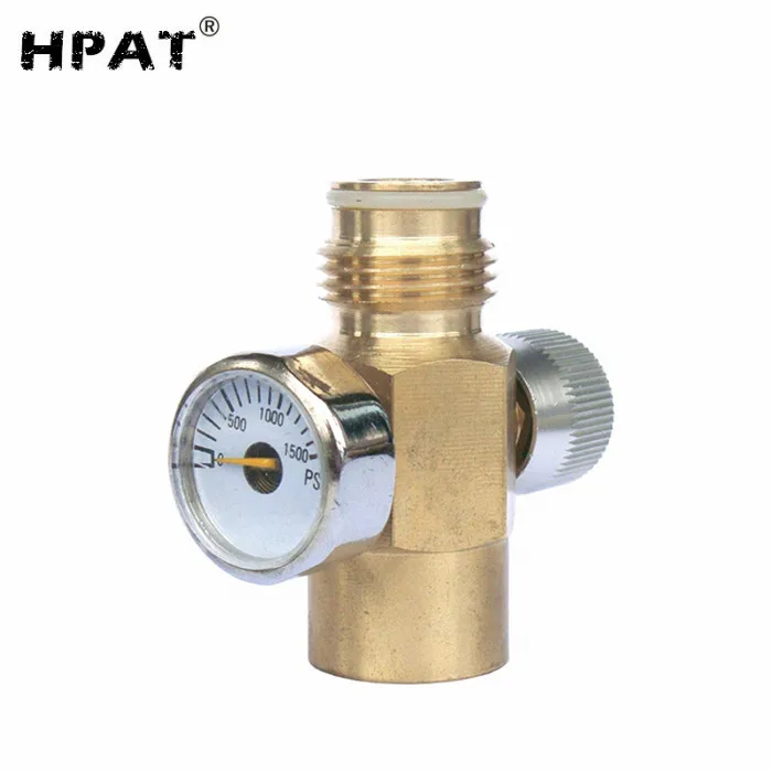 

Paintball Inner Thread Co2 Tank On/Off Valve with 1500psi Gauge