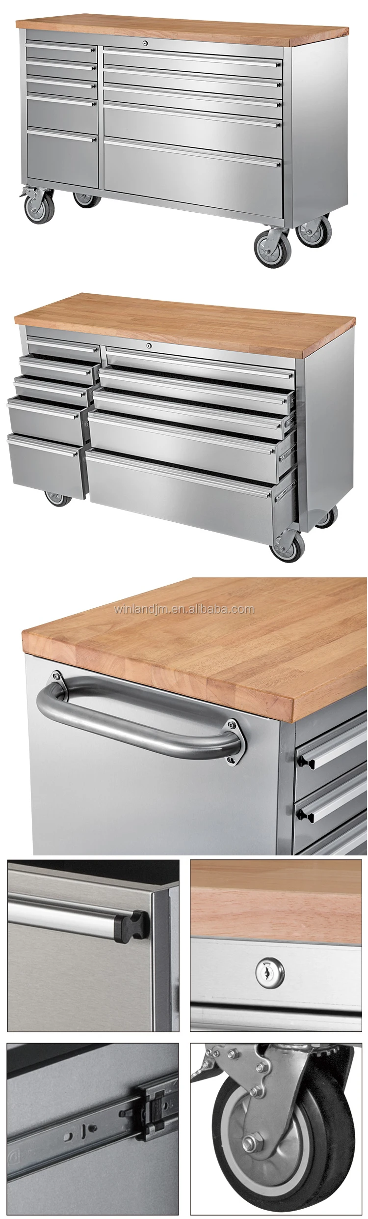 41inch Stainless Steel Tool Chest With Rubber Timber Caster Buy Tool tool