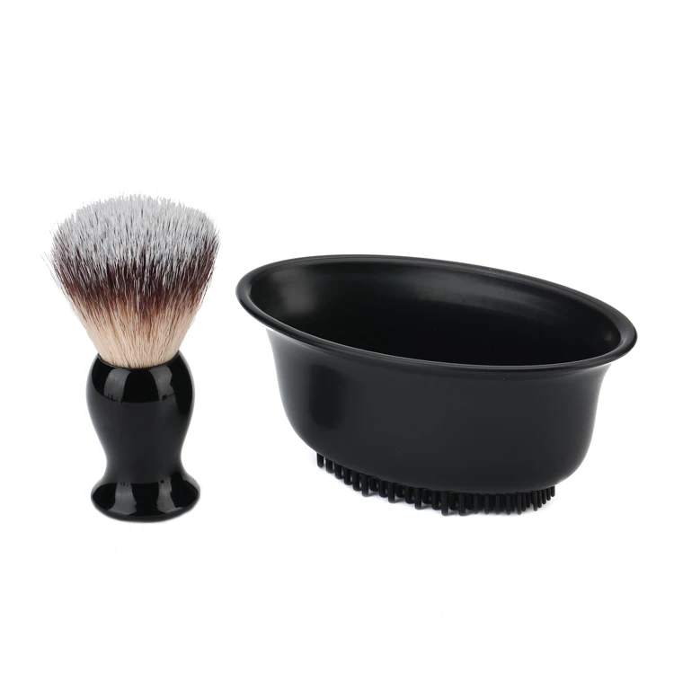 

JDK New Mens Shaving Brush Stand Safety Razor And Steel Stand Bowl Shaving brush kits, As picture