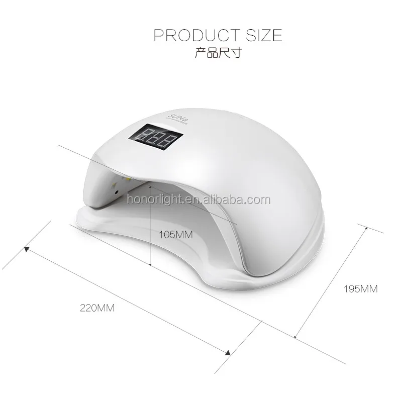 

Yes automatic and ABS shell sun uv dryer nail lamp 48 w sun5 LCD lamp screen, White