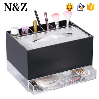 Nz M107 Black Acrylic Makeup Organizer Countertop Paper Storage Nz M107 Black Acrylic Makeup Organizer Countertop Paper Storage Holder Drawer Tissue Box