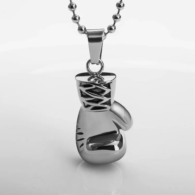 Fashion Lovely Boxing Glove Necklace Boxing match Jewelry Stainless Steel Cool Pendant Necklaces for Men Boys