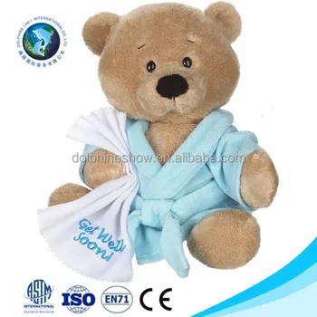 get well soon with teddy bear