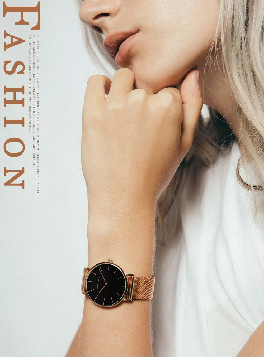 Hannah Martin Ch36 w High Quality Women Watch Stainless Steel Mesh 