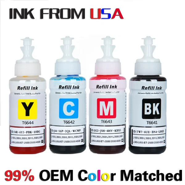 Refill Ink For Epson Et-2550 Et-4500 Et-4550 Ink Bottle 664 Eco-tank ...