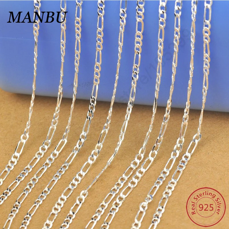 

Wholesale Hot Sell Custom 2mm 3mm 4mm 925 Silver Figaro Chain Necklace