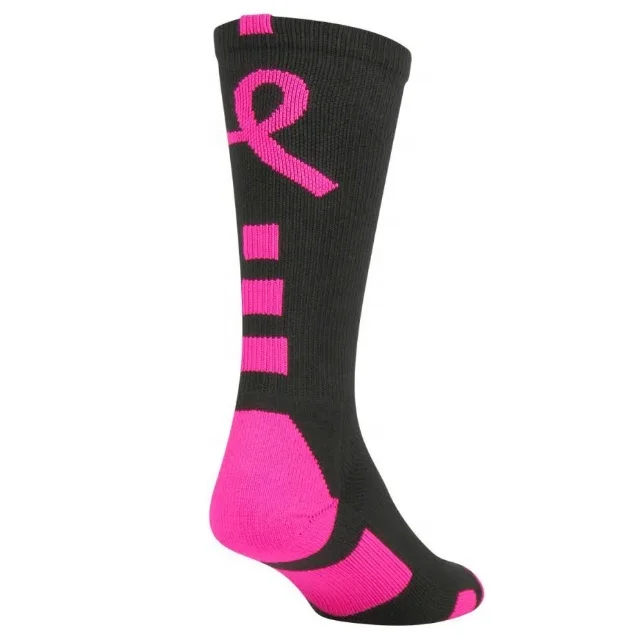 breast cancer basketball socks