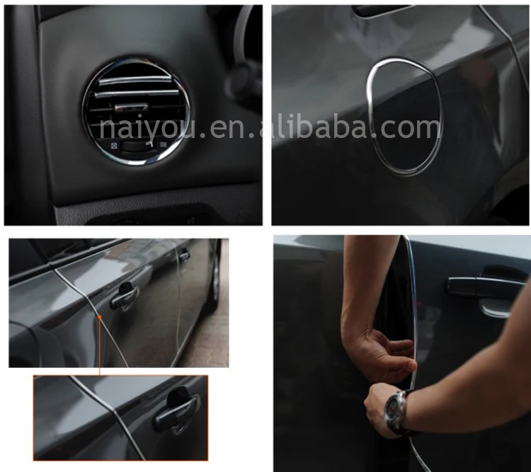 Details about   Chrome Car Door Edge Moulding U Trim Strip Scratch Guard Protector Cover Mold 