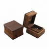 Luxury Custom Embossed LOGO Wooden Texture Leatherette Suede Jewellery Box Ring