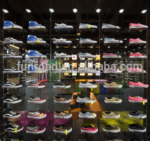 Brand Sport Shoes Retail Shop Wooden Display Table Shelving