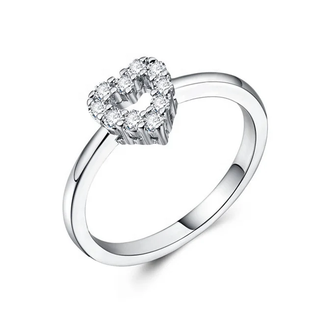 

Cubic Zircon Jewelry Women Heart Shaped Engagement Ring Diamond, White