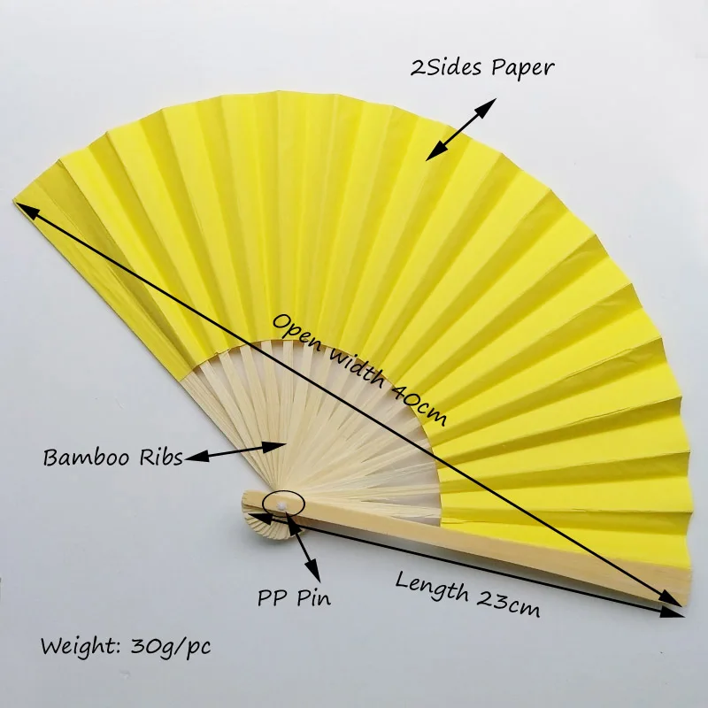 I Am Your Fans 9 Inch 23x40cm Bamboo Handle White Paper Fan Buy White