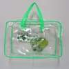 Clear PVC bag with plastic zipper, customized logo and size, heat press whole sale PVC bag