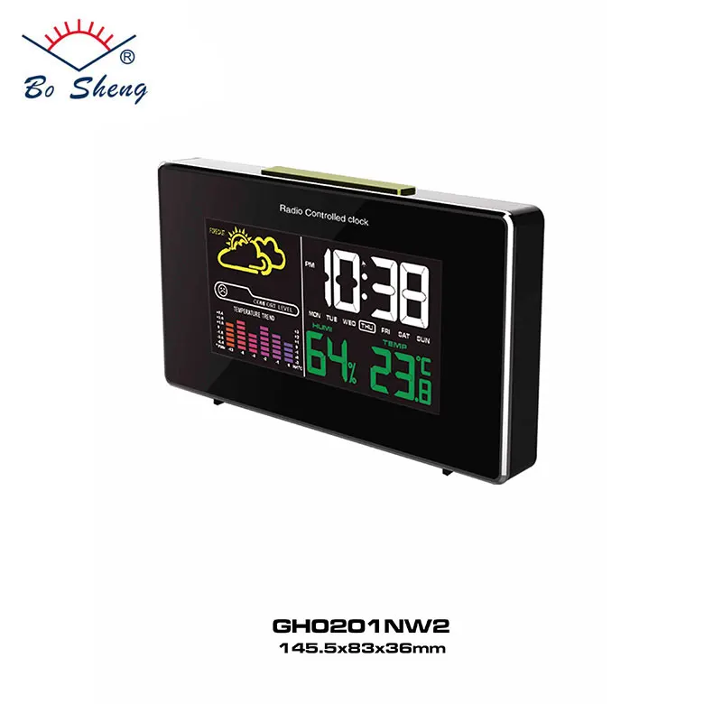 2018 Bosheng negative display thermo hygrometer color weather station led digit digital table clock