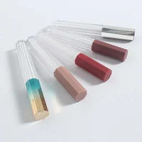 

In stock Octagonal liquid lipstick container 5ml empty lip gloss tube with brush