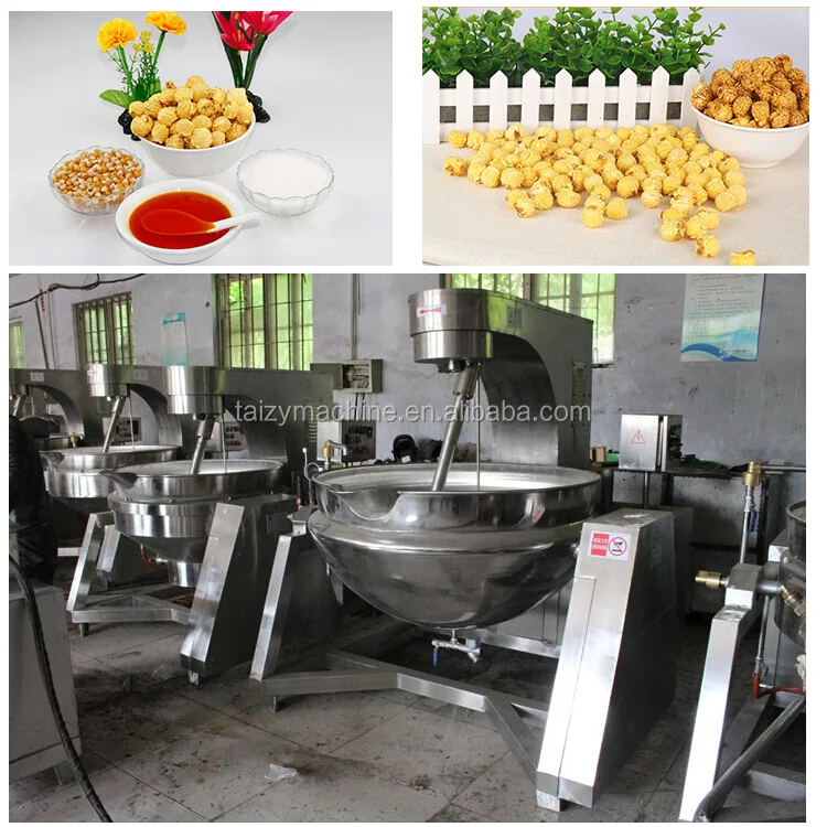 Caramel Popcorn Making Machine Cretors Hot Air Popper Corn Puff Snacks