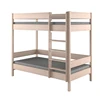 kids solid wood pine bunk bed front enter wooden frame (140x70x160, Bleached Oak)