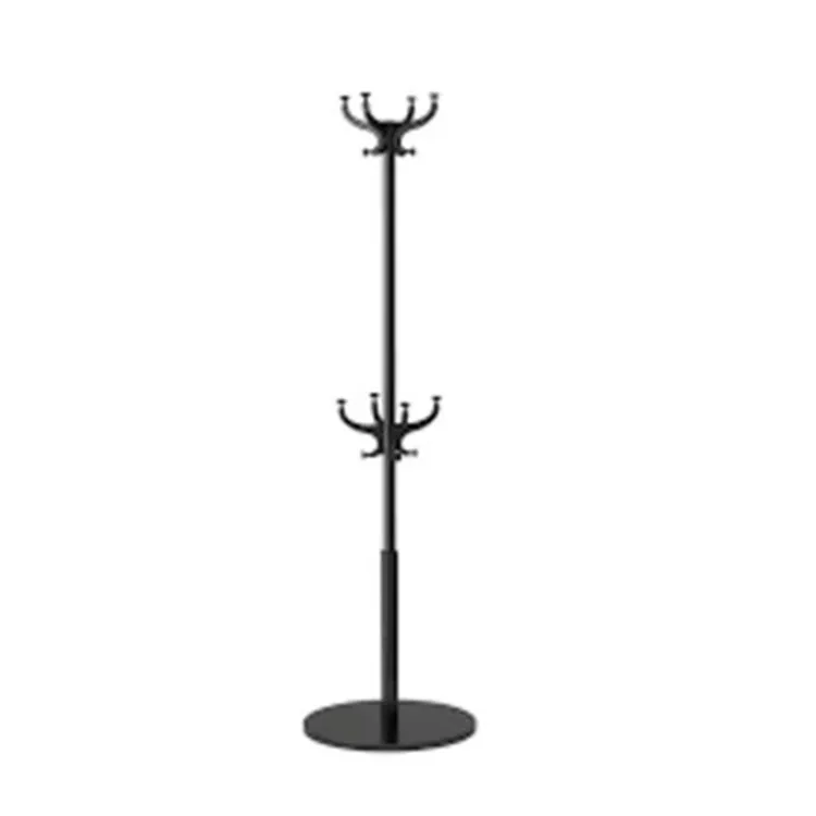 Floor Stand Metal Wire Black Bedroom Coat Rack With Small Style Hook