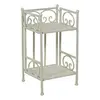 Small capacity bedside carved metal shelf book rack design