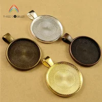 

Y0080 Antique Bronze Gold Silver Pendant Trays Jewelry Findings Type and Zinc Alloy Material Round Blank Pendant Trays