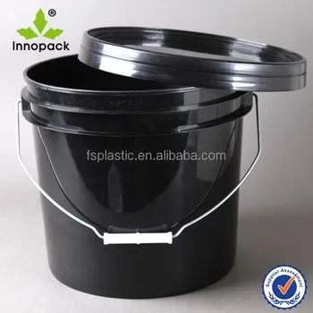 black plastic pail