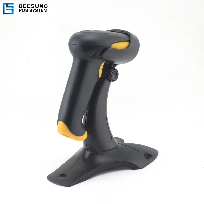 

Handheld 1D Laser Supermarket Cheap Wireless Barcode Scanner With The Base, Black color;white color available